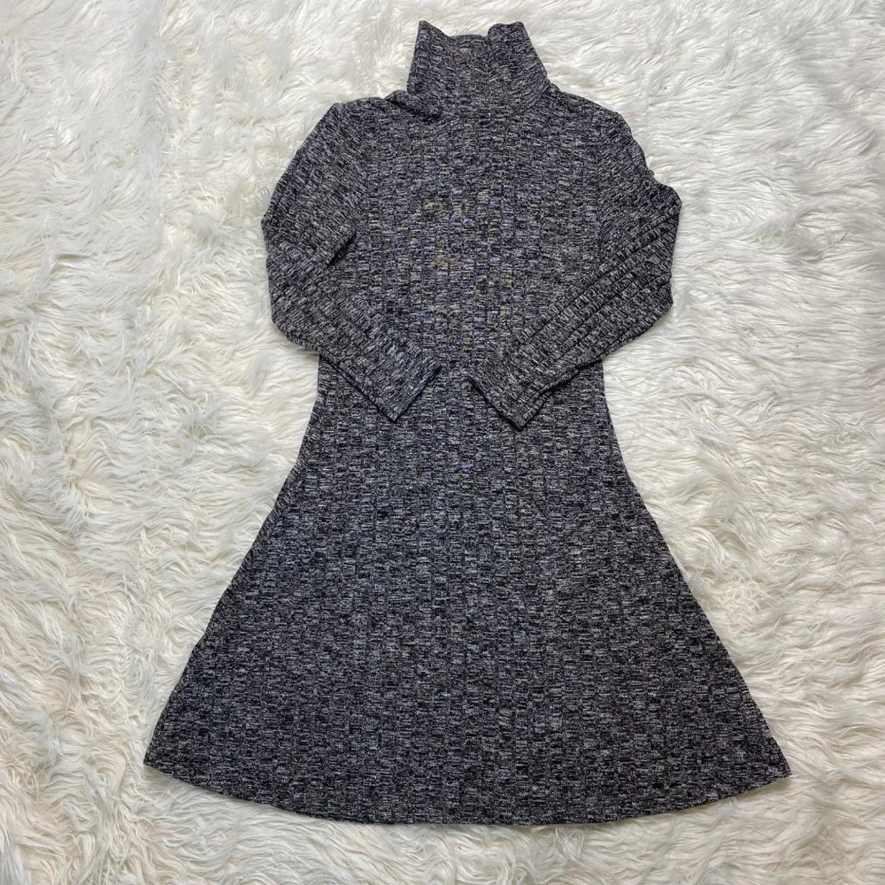 American Eagle Outfitters Knit Dress Gray Swing Mock Neck Long‎ sleeves Small
